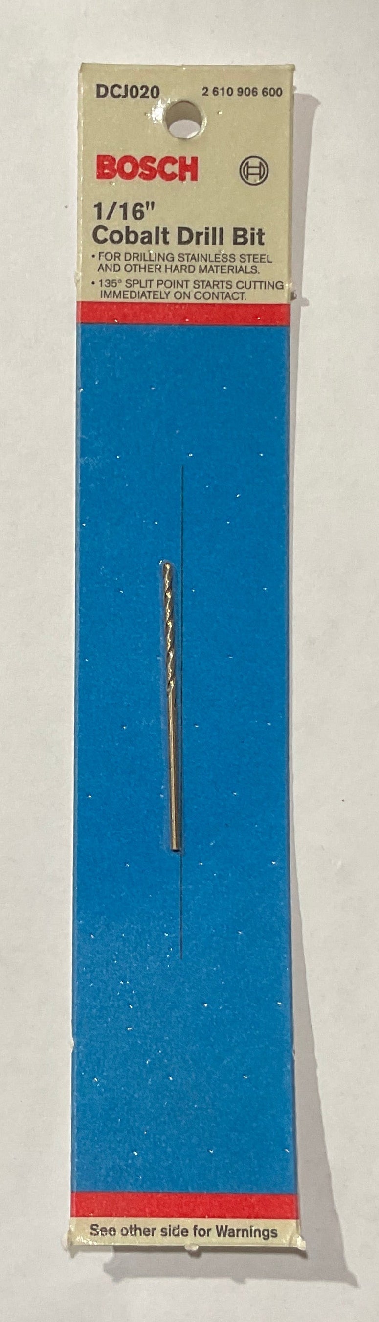 Bosch 1/16" x 2" Cobalt drill bit DCJ020 USA