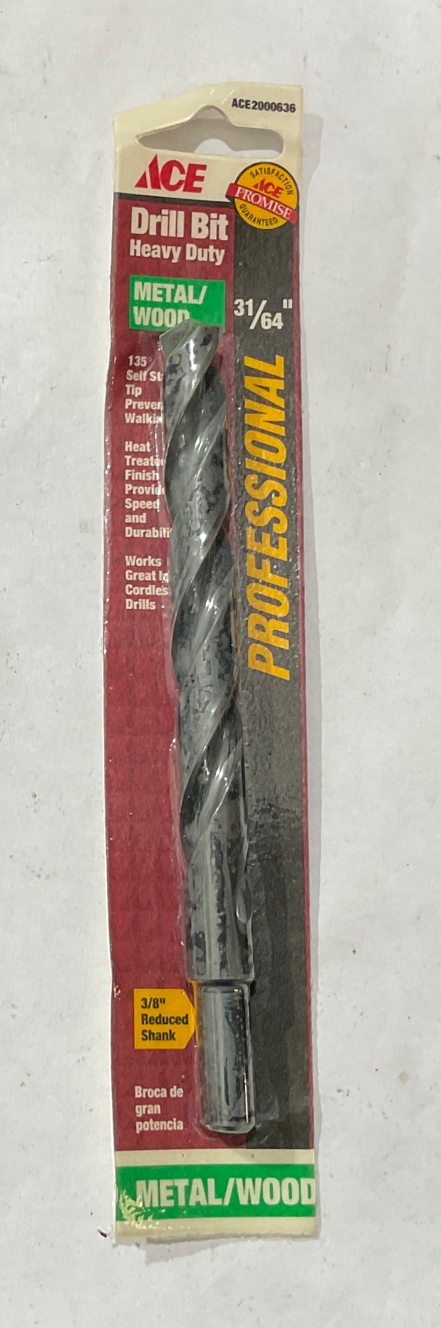 Ace 31/64" x 5-7/8" HD Metal/Wood drill bit 2000636 USA