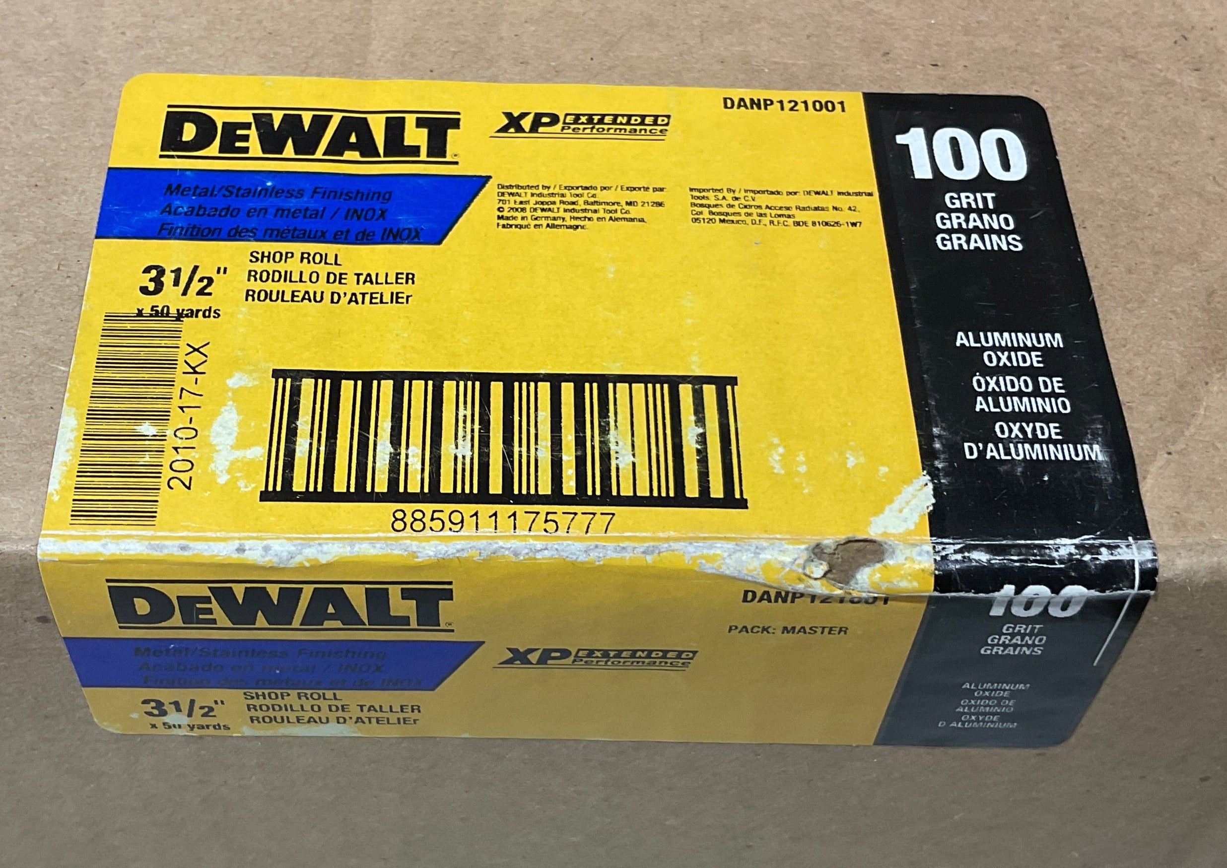 DeWalt 3-1/2" x 50 yds XP Sand Paper Shop Rolls 100 Grit DANP121001