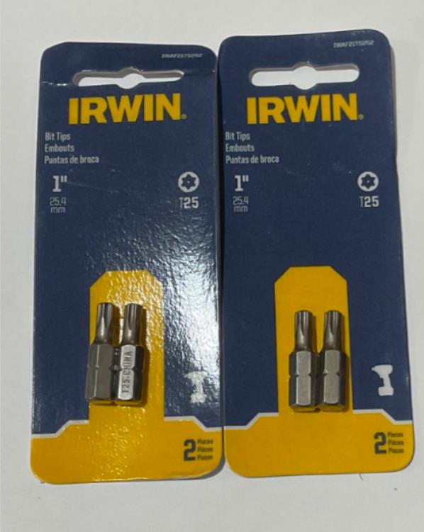 Irwin IWAF21TS252 T25 1" Bit Tips 2-2pks #81