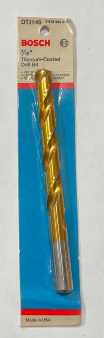 Bosch 7/16" x 5-5/8" Titanium-coated drill bit DTJ140 USA