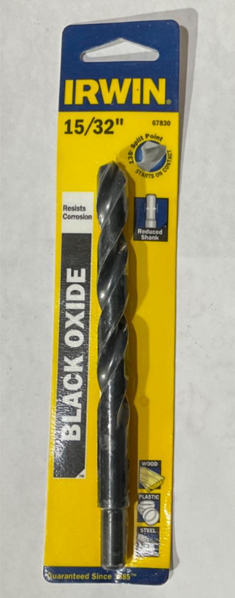 Irwin 67830 15/32" Black Oxide drill bit #I-76