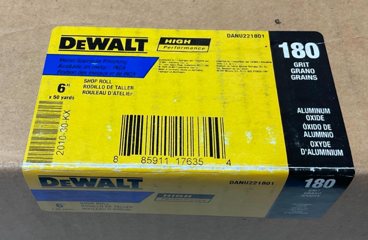 DeWalt 6" x 50 yds XP Sand Paper Shop Rolls 180 Grit DANU221801