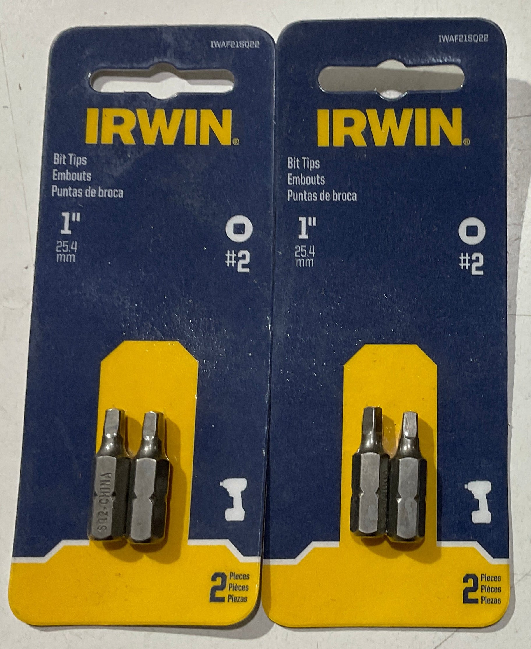 Irwin #2 Square 1" bit tip 2-2pks IWAF21SQ22 #I-87