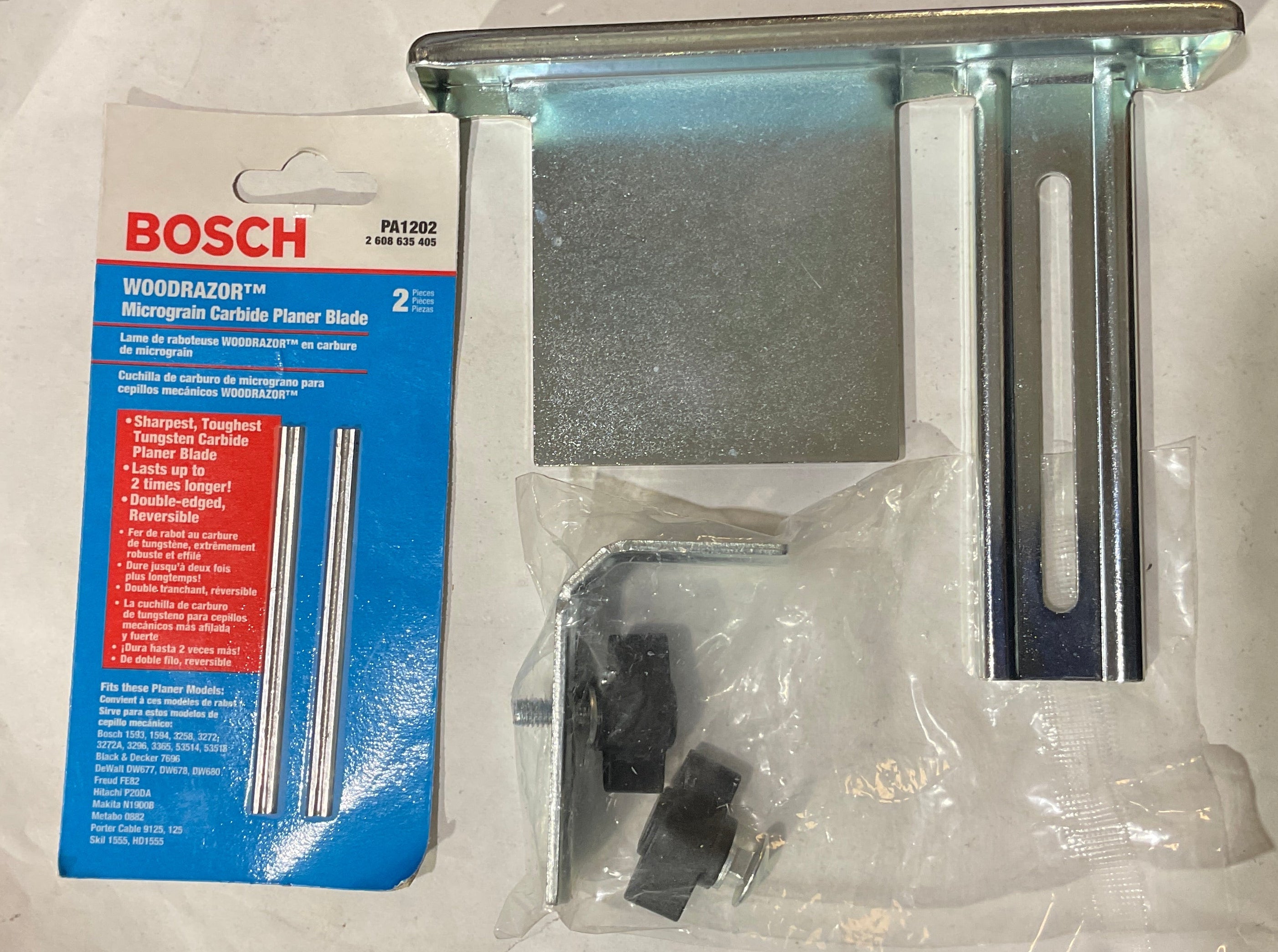 Bosch Woodrazor Micrograin Carbide Planer blade 2pc + guide PA1202