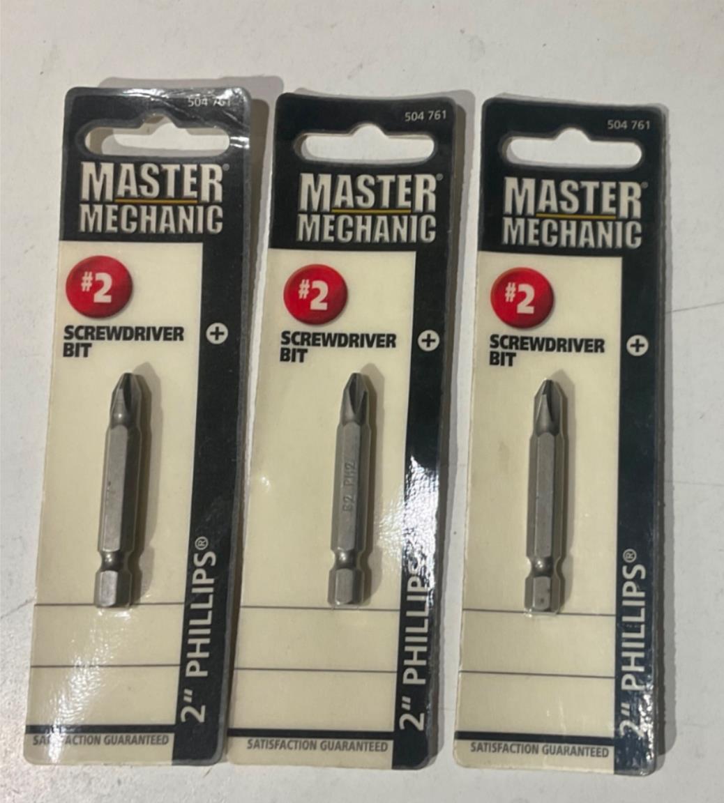 Master Mechanic 504 761 #2 Phillips 2" Screwdriver Bit 3pks