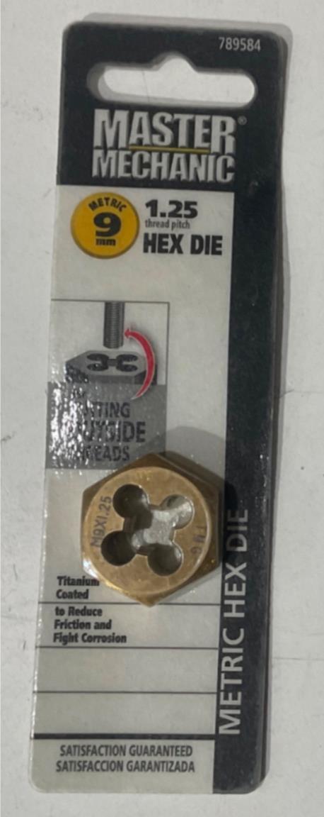 Master Mechanic 789584 9mm -1.25 Titanium coated Hex Die