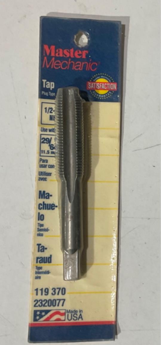 Master Mechanic 119 370 1/2"-20 NF Plug Tap USA