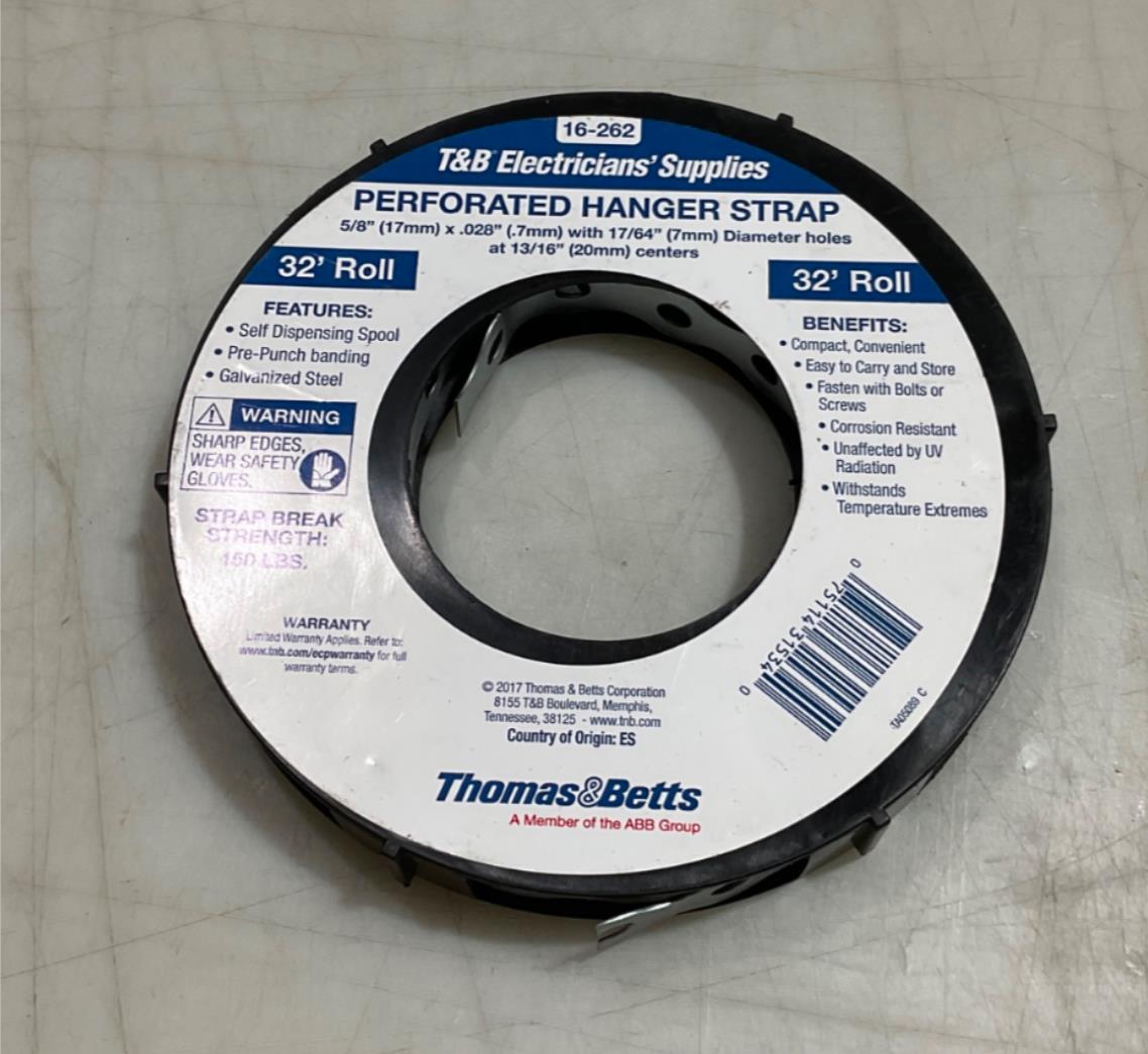 T&B Electricians Supplies 16-262 32' roll perforated hanger strap