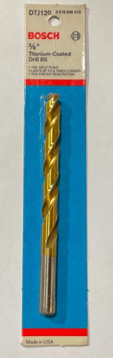 Bosch 3/8" x 5" Titanium-coated drill bit DTJ120 USA