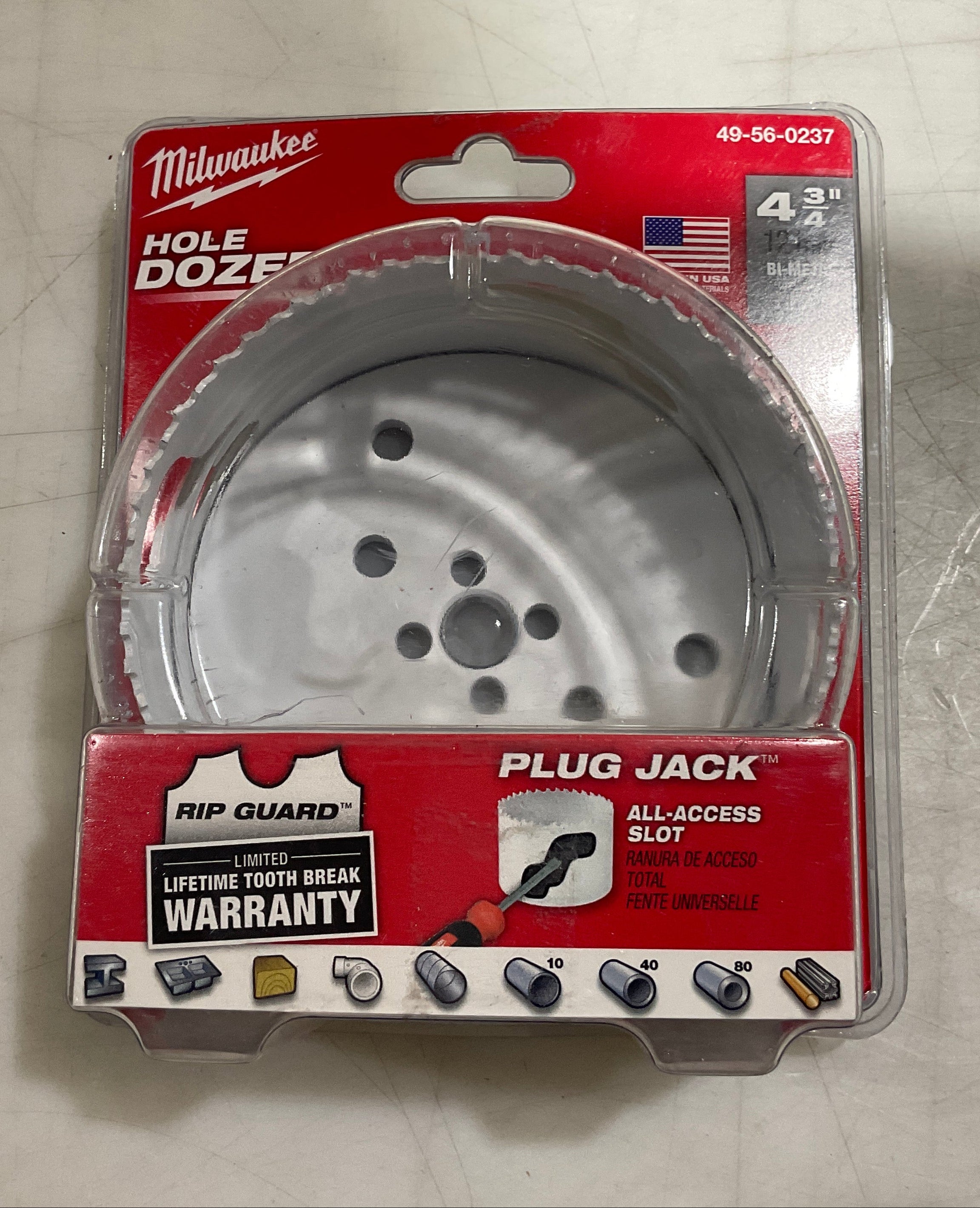 Milwaukee 49-56-0237 4-3/4" Hole Dozer Hole saw #59