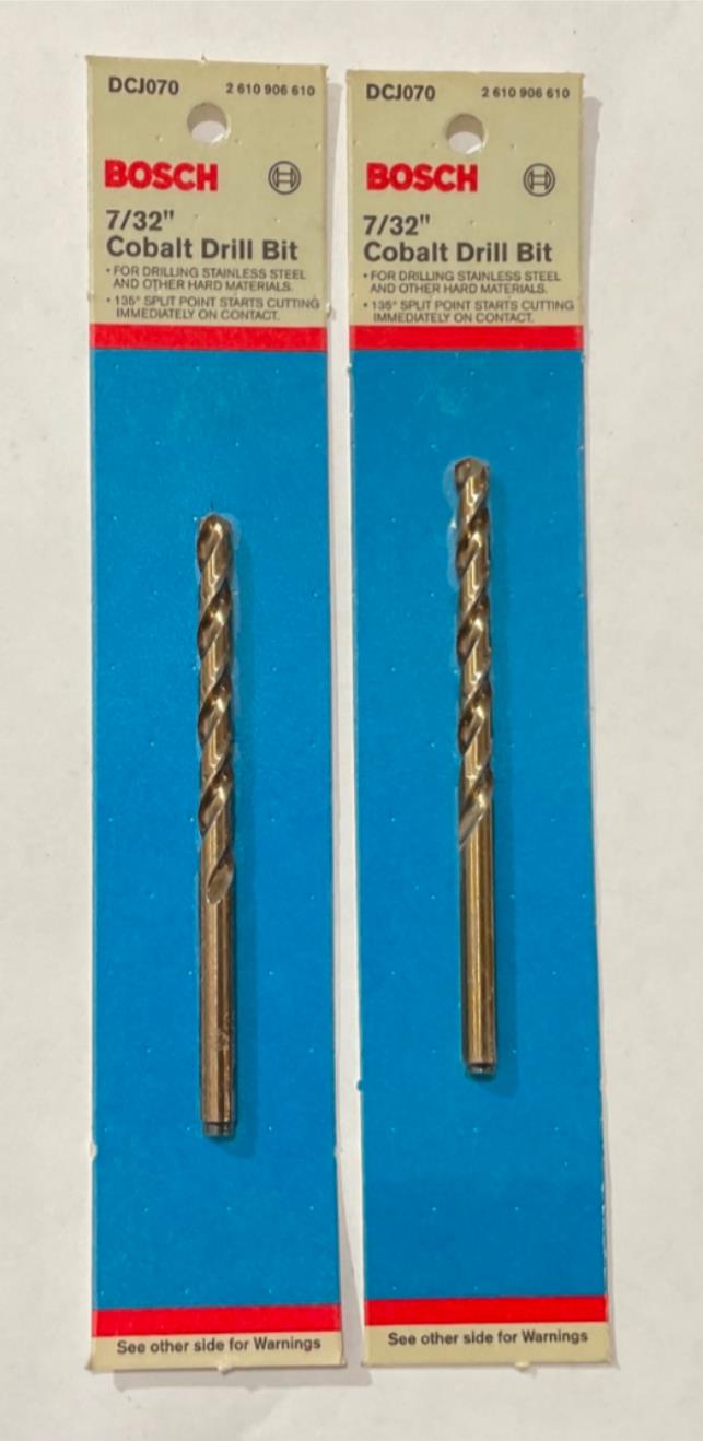Bosch 7/32" x 3-3/4" Cobalt Drill Bit 2pks DCJ070 USA