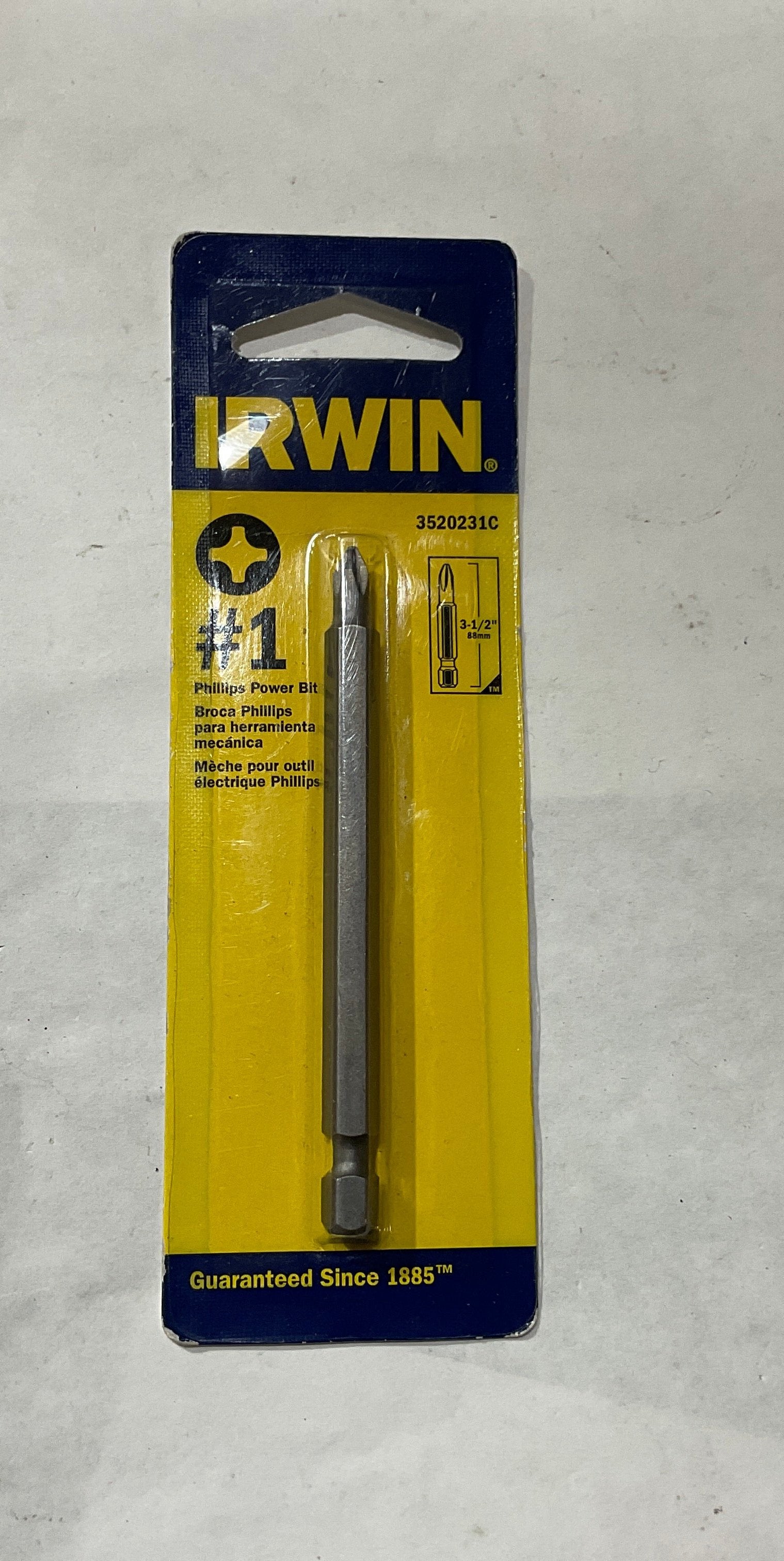 Irwin 3520231C #1 x 3-1/2" Phillips power bit #I-49