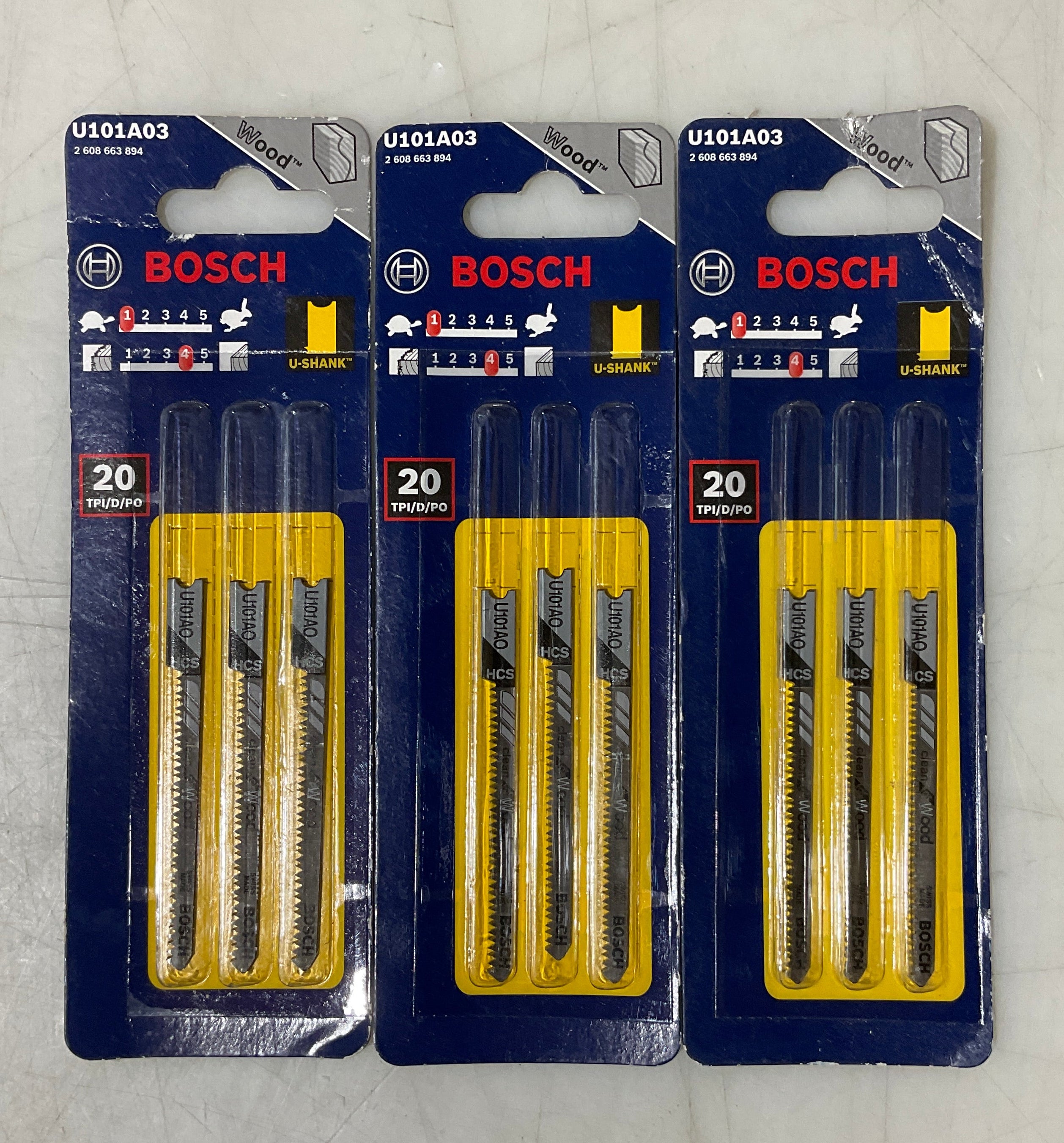 Bosch U101A03 20tpi U-Shank Jigsaw Blades 3Pcs. Swiss #I-41