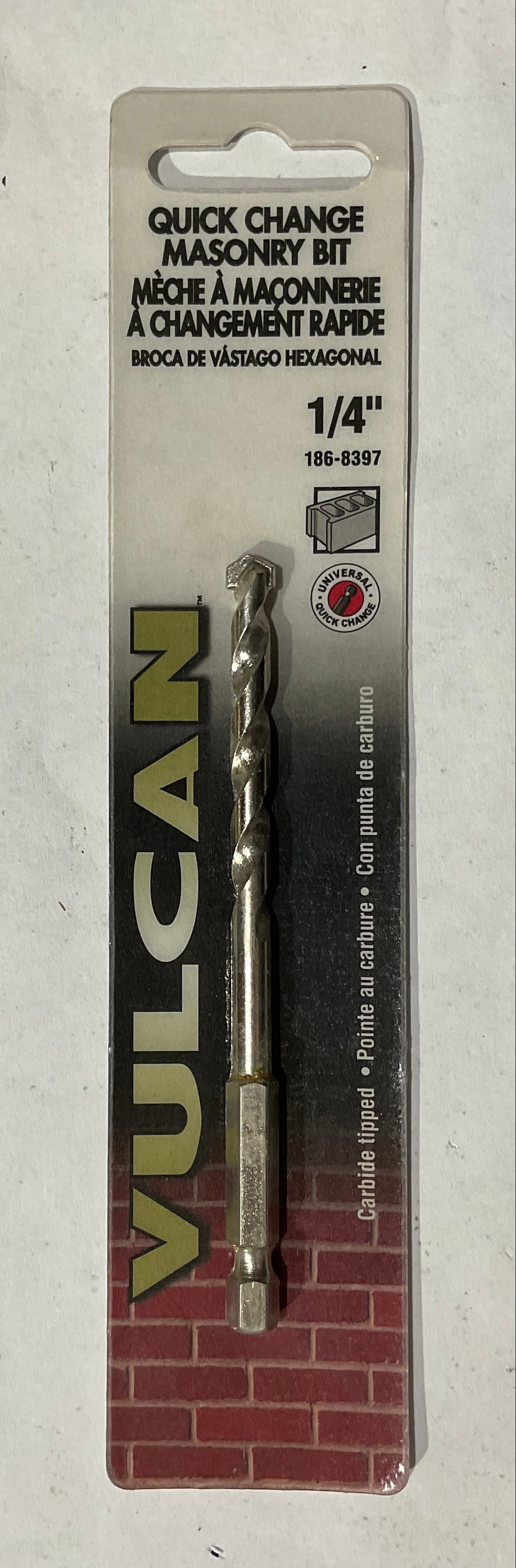 Vulcan 186-8397 1/4" Carbide tipped quick change masonry bit #66
