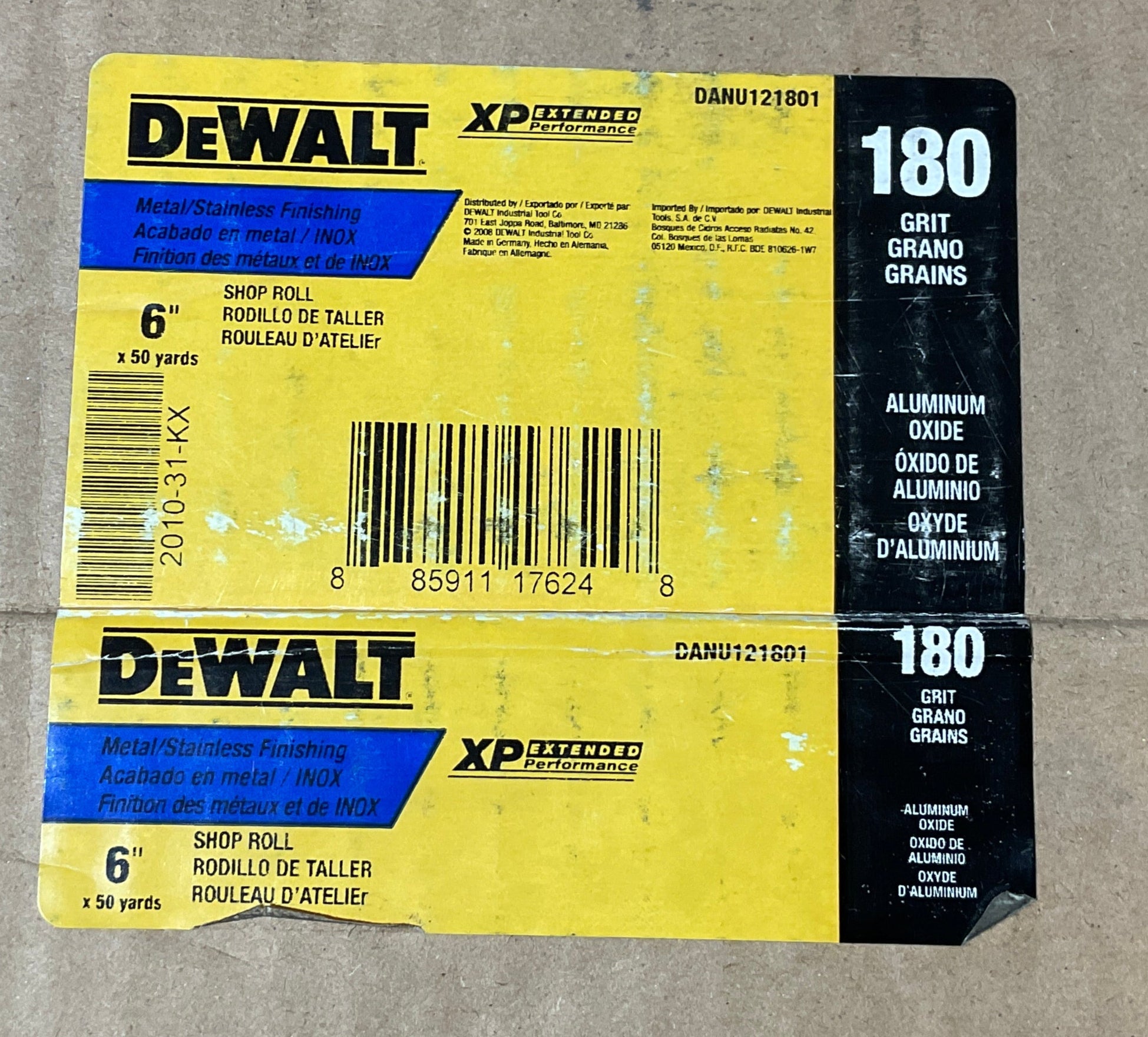 DeWalt 6" x 50 yds XP Sand Paper Shop Rolls 180 Grit DANU121801