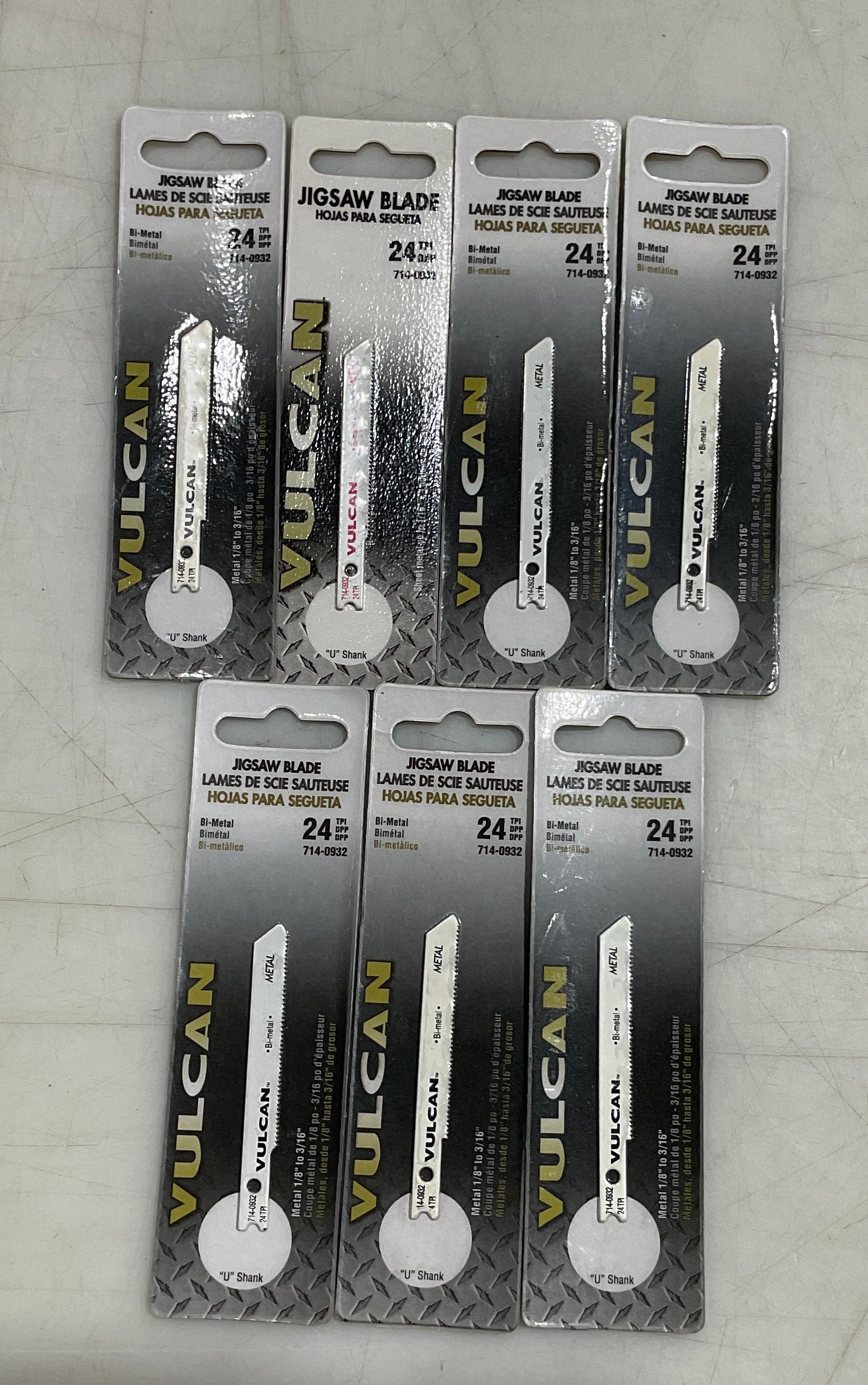 Vulcan 714-0932 2-3/4" U-shank 24 TPI Bi-Metal jigsaw blades 7pks