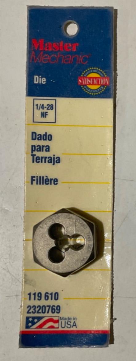 Master Mechanic 119 610 1/4"-28 NF Die USA