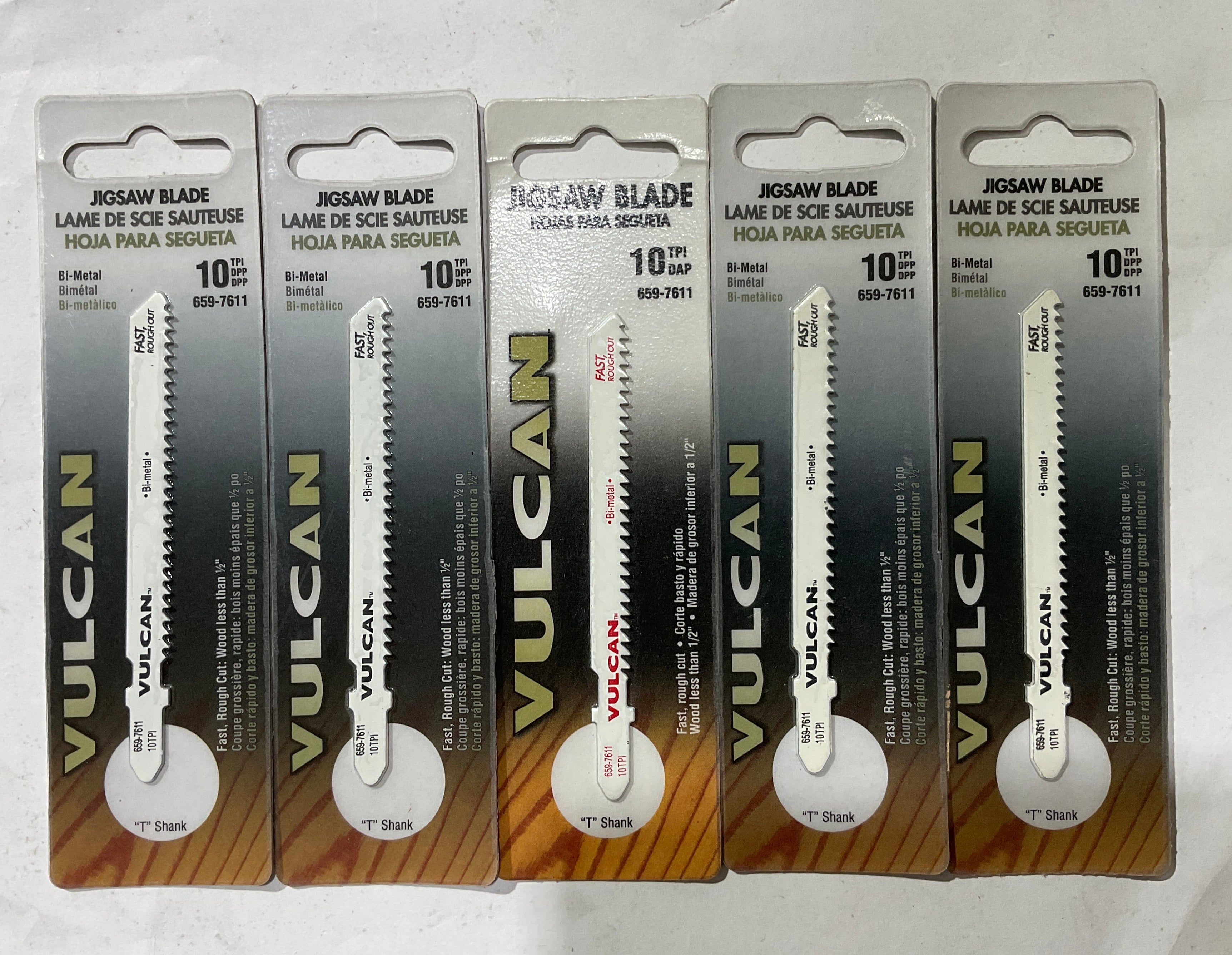 Vulcan 659-7611 3.5" 10 TPI Bi-Metal T-shank Jigsaw blades 5pcs