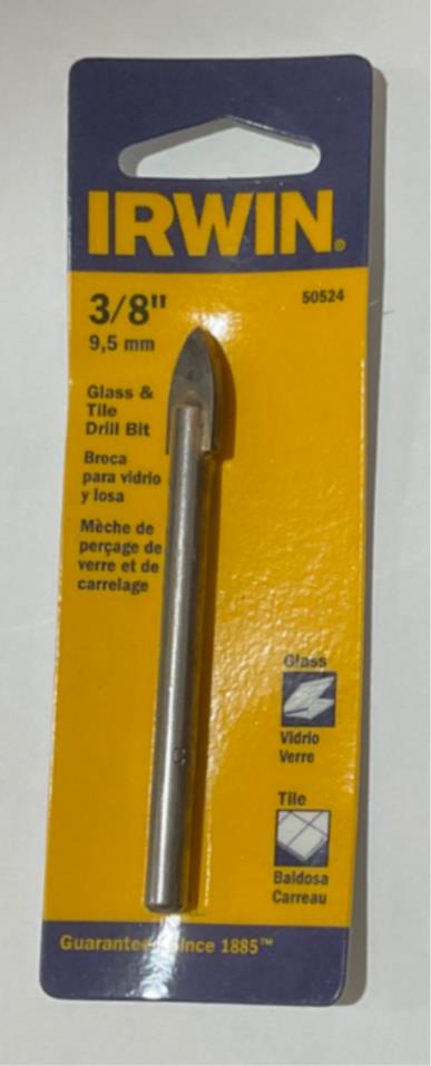 Irwin 50524 3/8" Glass & Tile Drill bit #IR-9