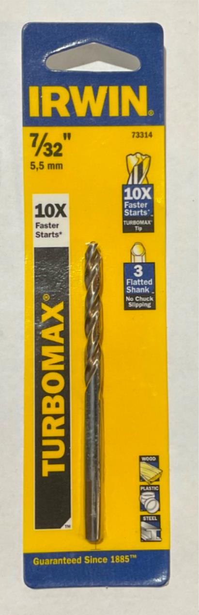 Irwin 73314 7/32" Turbomax drill bit #I-35