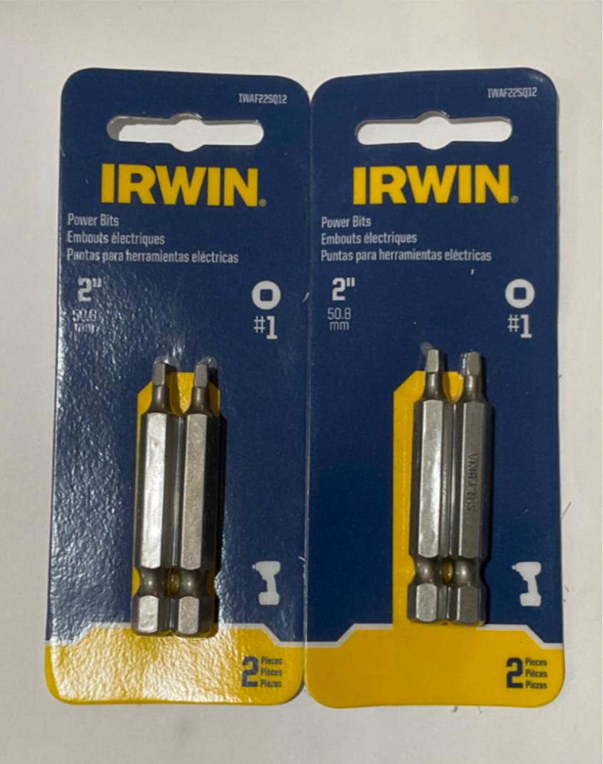 Irwin IWAF22SQ12 #1 Square 2" Power Bits 2-2pks #IR-11