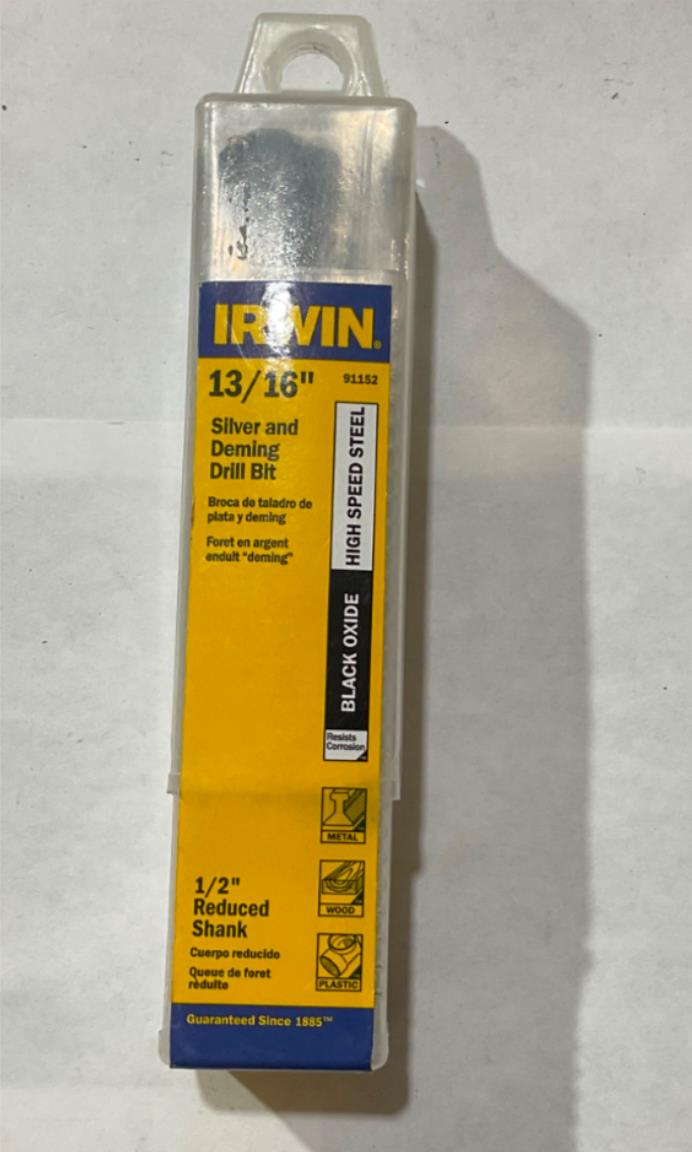 Irwin 91152 13/16" Black Oxide HSS Drill Bit