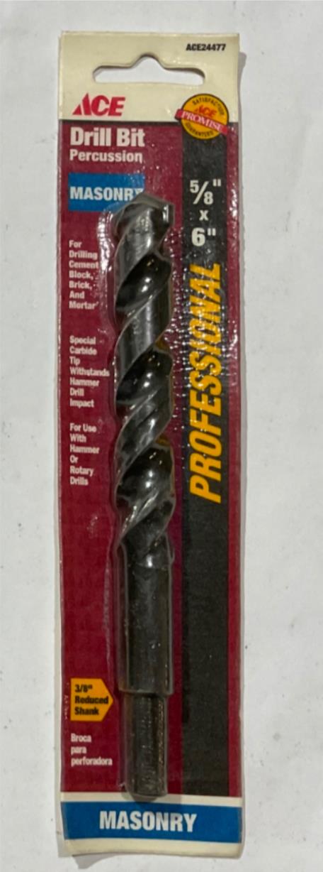Ace ACE/24477 5/8" x 6" Carbide tip Masonry Percussion Masonry Drill Bit