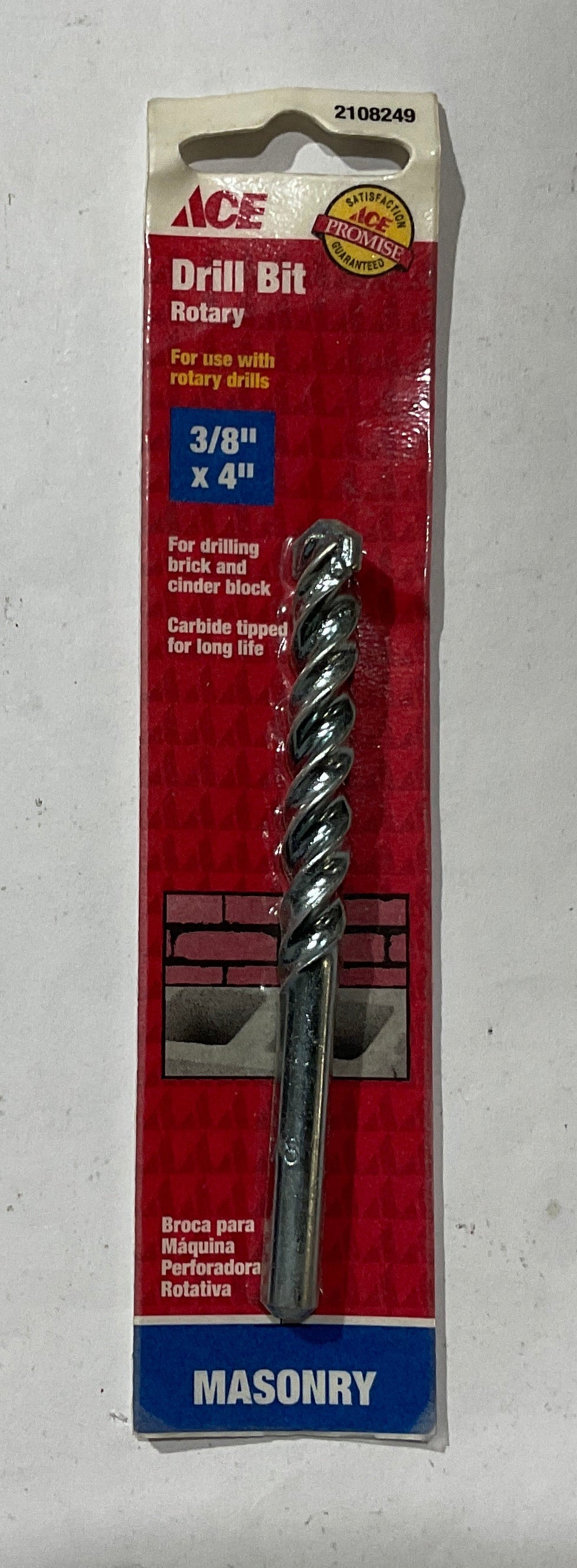 Ace 2108249 3/8" x 4" Carbide tip Masonry drill bit