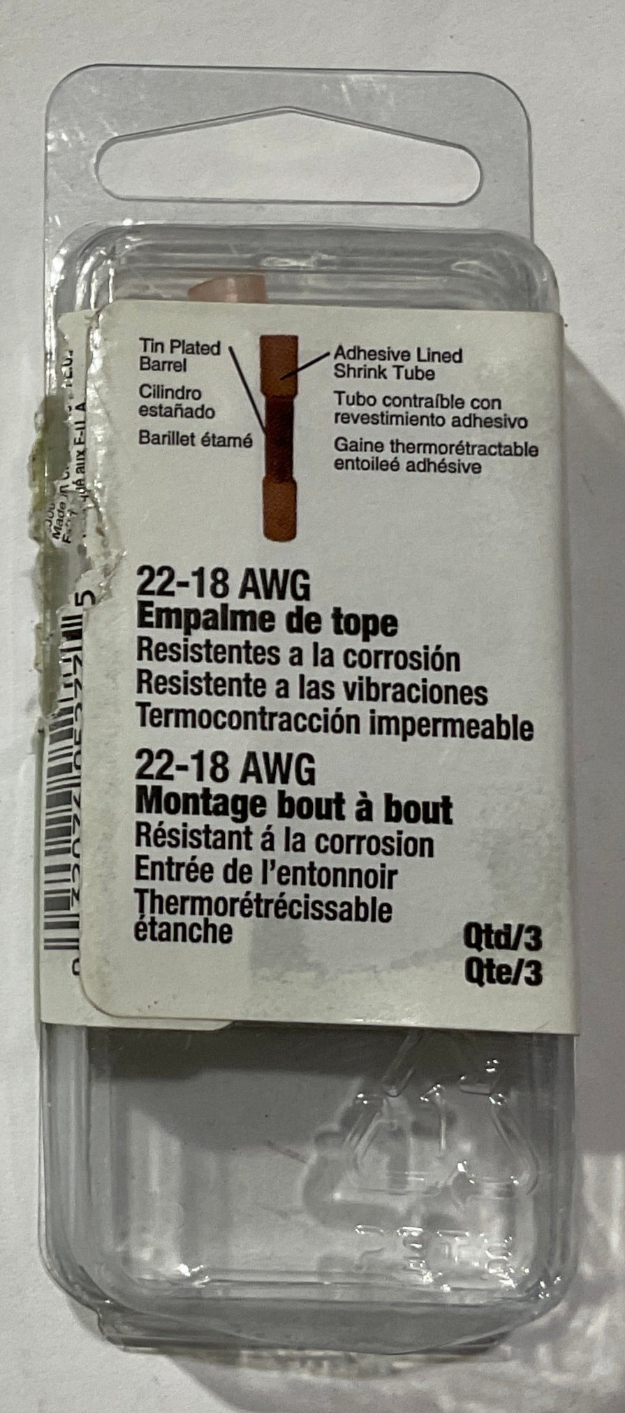 Gardner Bender 22-18 AWG Extreme Butt splice 3pk #45