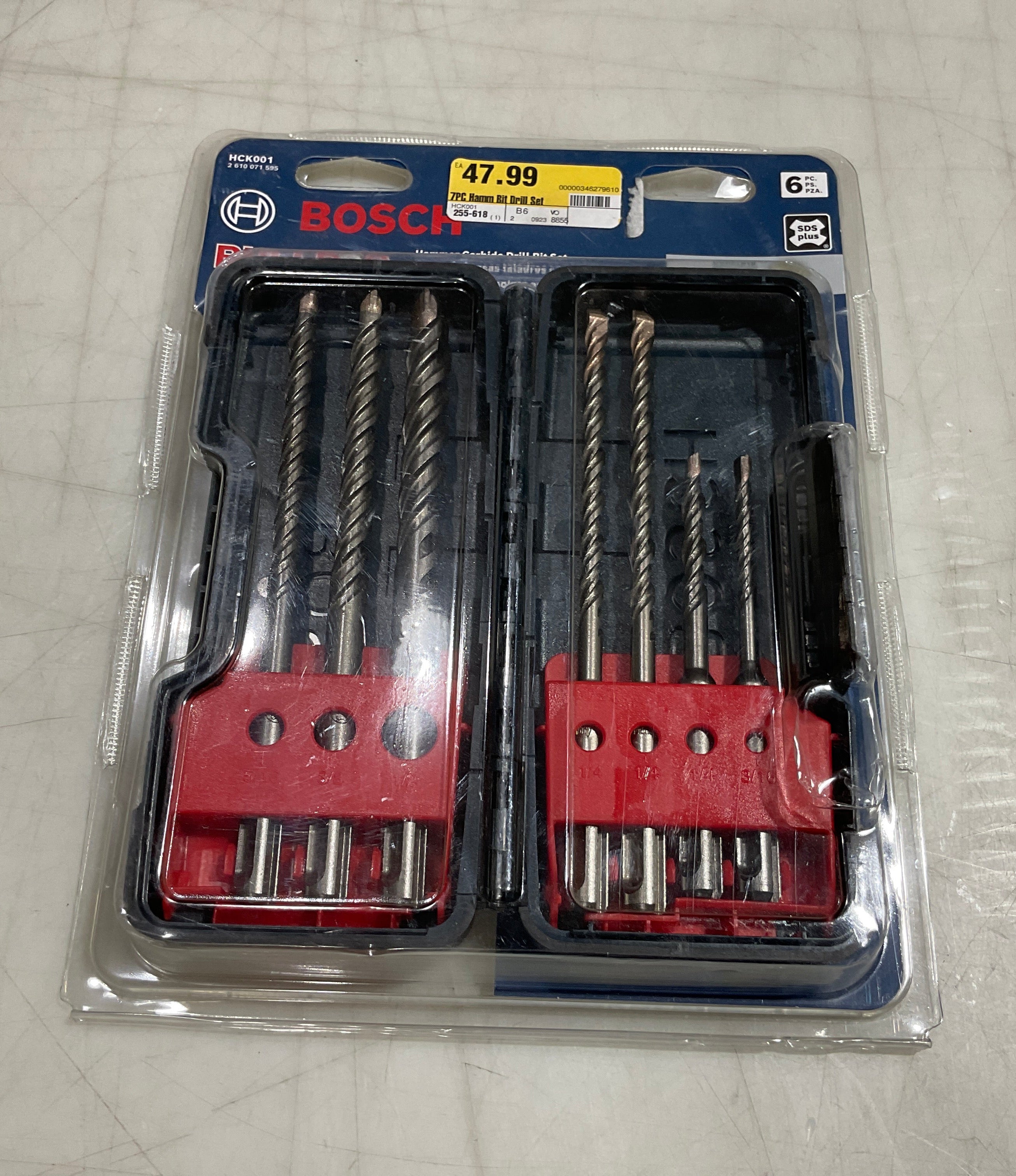 Bosch HCK001 7pc. SDS Plus Hammer Carbide Drill Bit Set #B12