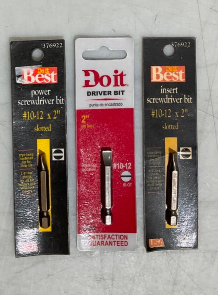 Do it Best 376922 #10-12 slotted insert bit 3pks #S-12