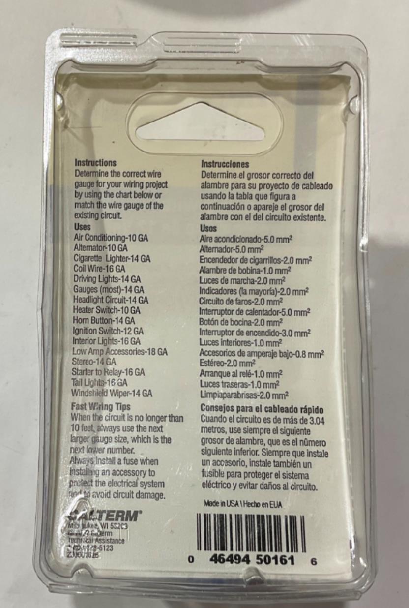 Calterm 12V, 16 AWG 30' Blue Primary Wire 50161 USA