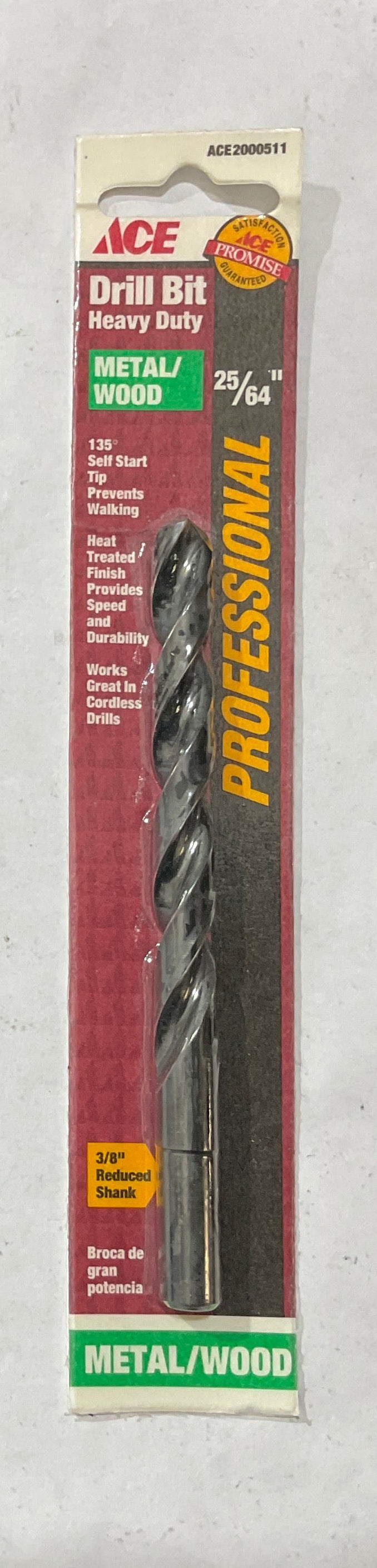 Ace 25/64" x 5" HD Metal/Wood drill bit 2000511 USA