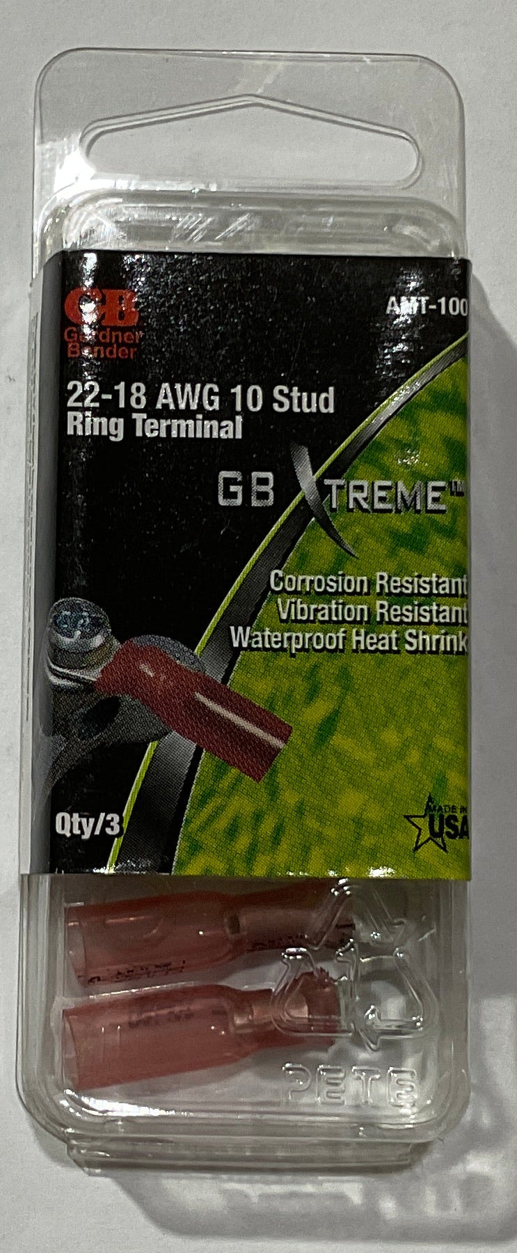 Gardner Bender 22-18 AWG 10 stud Extreme ring terminal 3pk USA AMT-100 #47