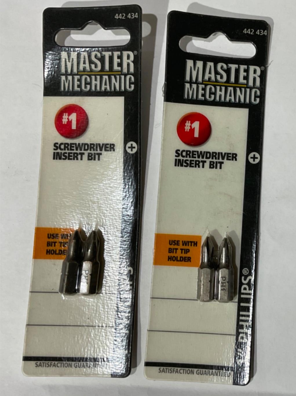 Master Mechanic 442 434 #1 1" Phillips Insert Bit 2-2pks
