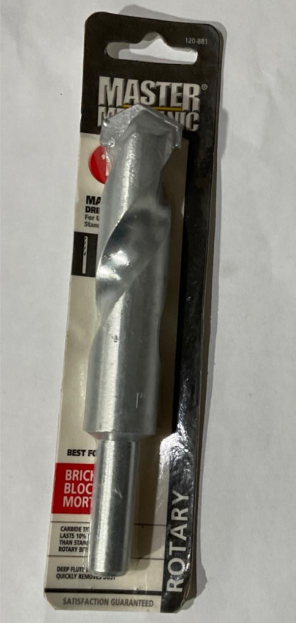 Master Mechanic 120 881 1" Masonry 6" long Carbide Tip Drill Bit