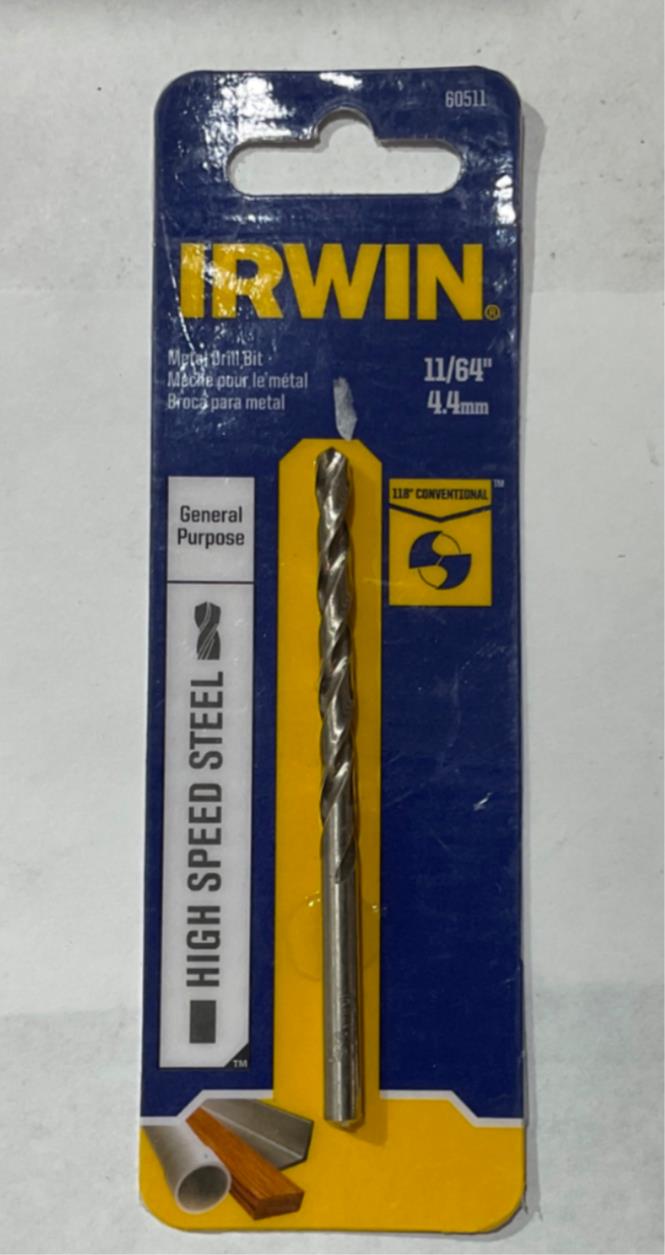 Irwin 60511 11/64" HSS Metal drill bit #I-34