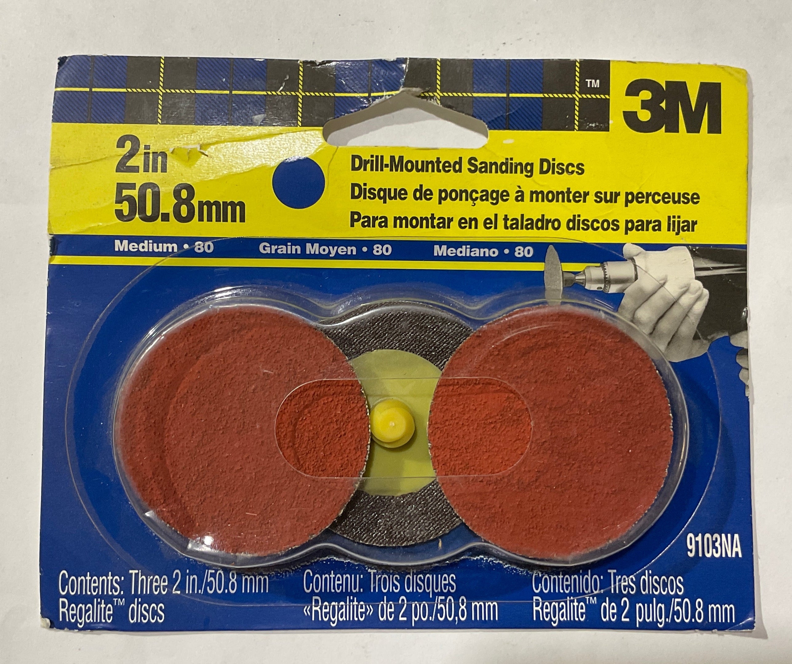 3M 2" drill-mounted sanding disc 9103NA USA