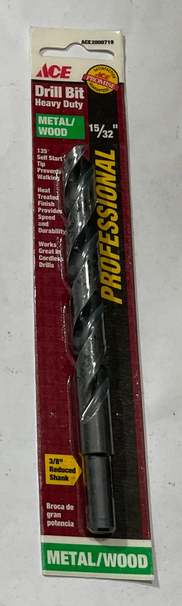 Ace 15/32" x 5-3/4" HD drill bit for Metal/Wood #2000719 USA