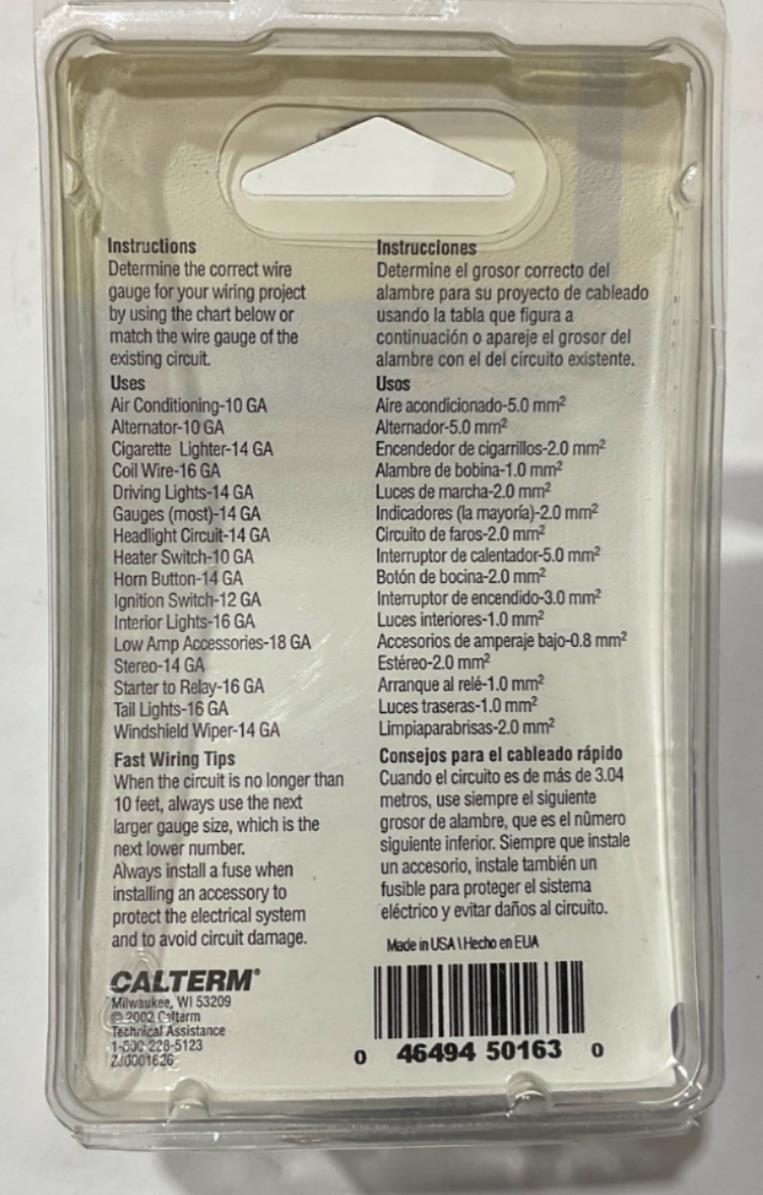 Calterm 12V, 16 AWG 30' Green Primary Wire 50163 USA