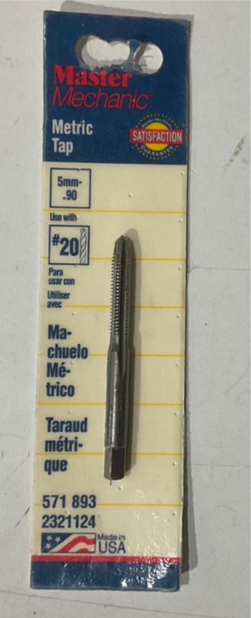 Master Mechanic 571 893 5mm-.90 Metric Tap USA
