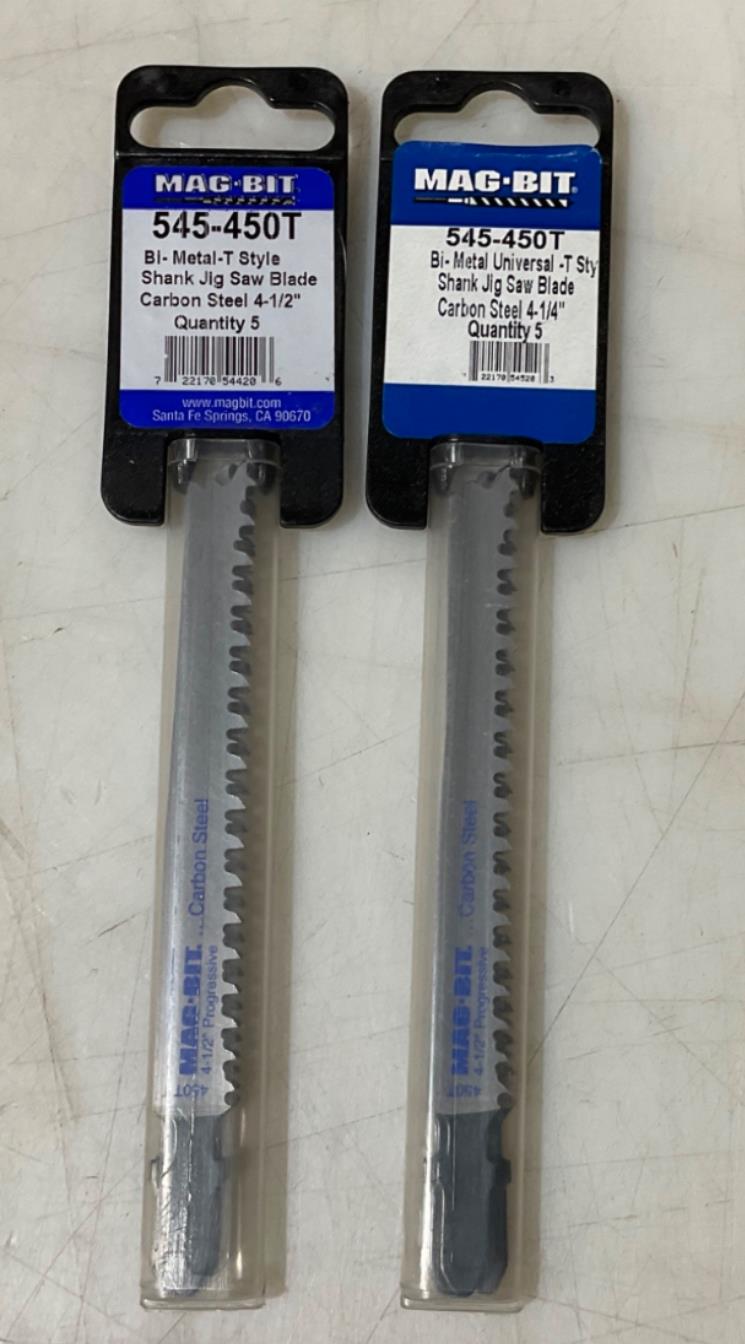 Mag-Bit 545-450T Bi-Metal T-style shank carbon steel jigsaw blades 2-5pks