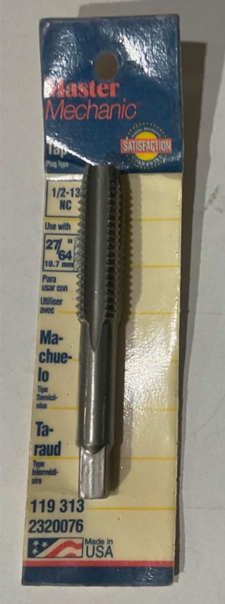 Master Mechanic 119 313 1/2"-13 NC Plug Type Tap USA