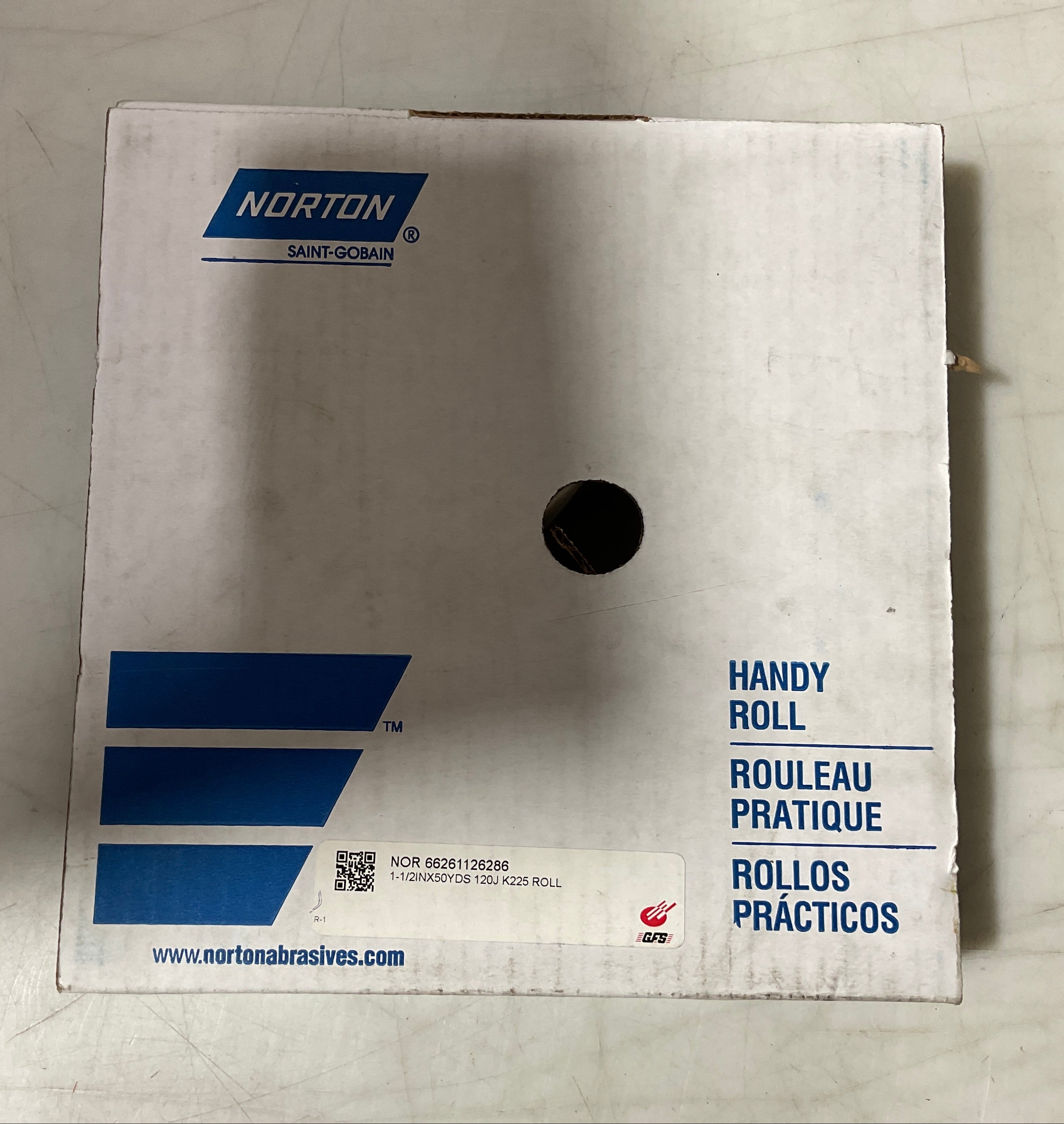 Norton 26286 P120 grit 1-1/2"x50YD Handy roll sandpaper USA