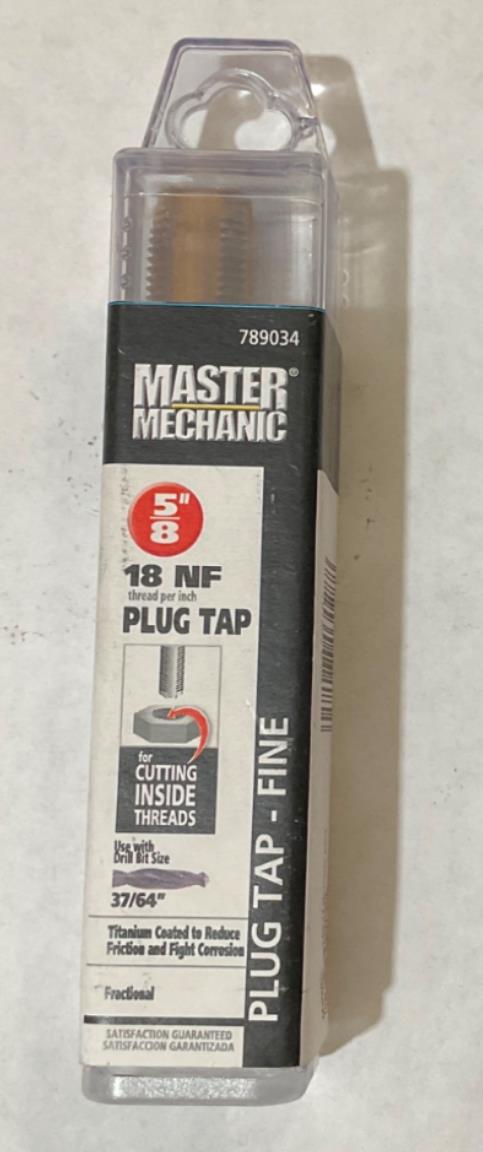 Master Mechanic 789034 5/8" - 18NF Titanium coated Plug Tap-Fine