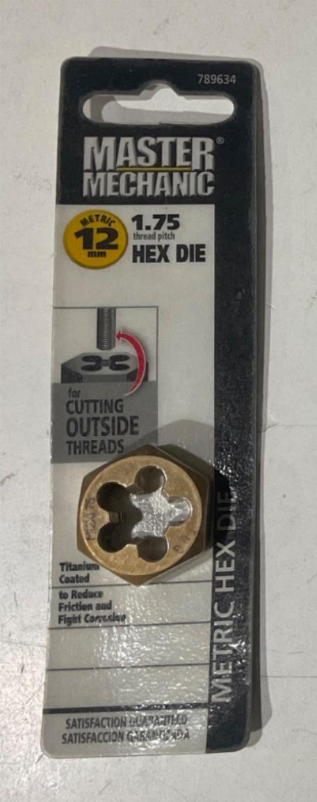 Master Mechanic 789634 12mm -1.75 Titanium coated Hex Die