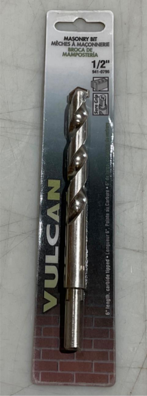 Vulcan 1/2" x 6" Carbide tipped Masonry bit 941-0796