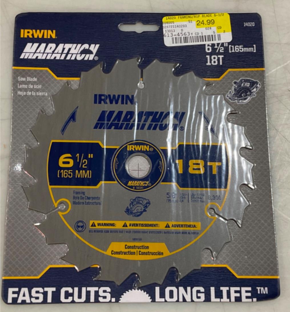 Irwin 14020 6-1/2" 18T Carbide Framing Saw Blade