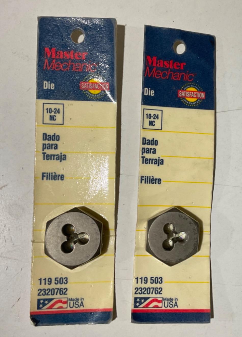 Master Mechanic 10-24 NC Die USA 2pks 119 503